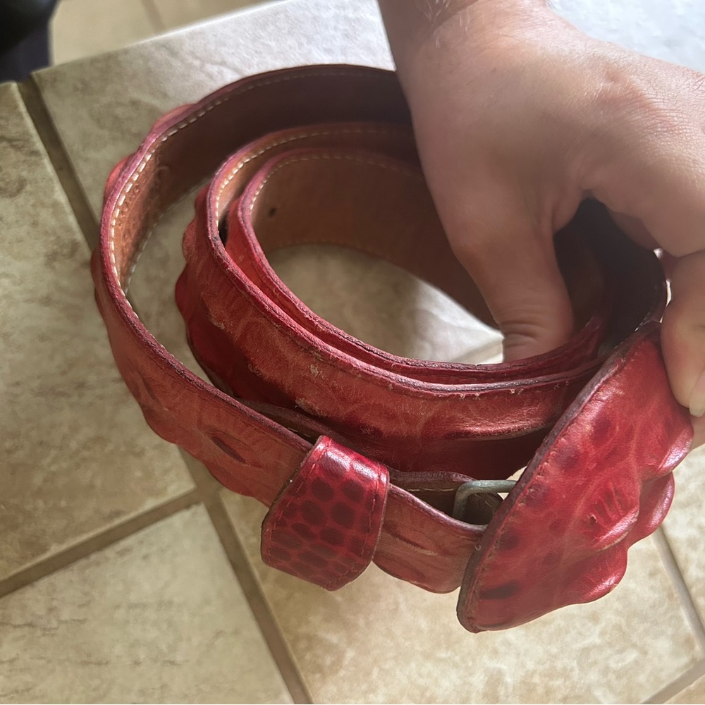 Calibre Red Leather Belt